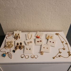 Bundle of Kendra Scott Kate Spade Disney Necklace Earrings Gold Plated Jewelry